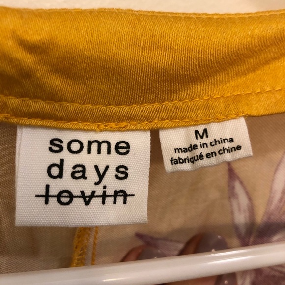 Long yellow floral button up dress - Picture 3 of 5